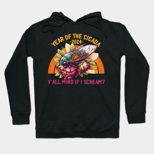 Retro Entomology Year Of The Cicada 2024 Brood Cicada Lover Hoodie